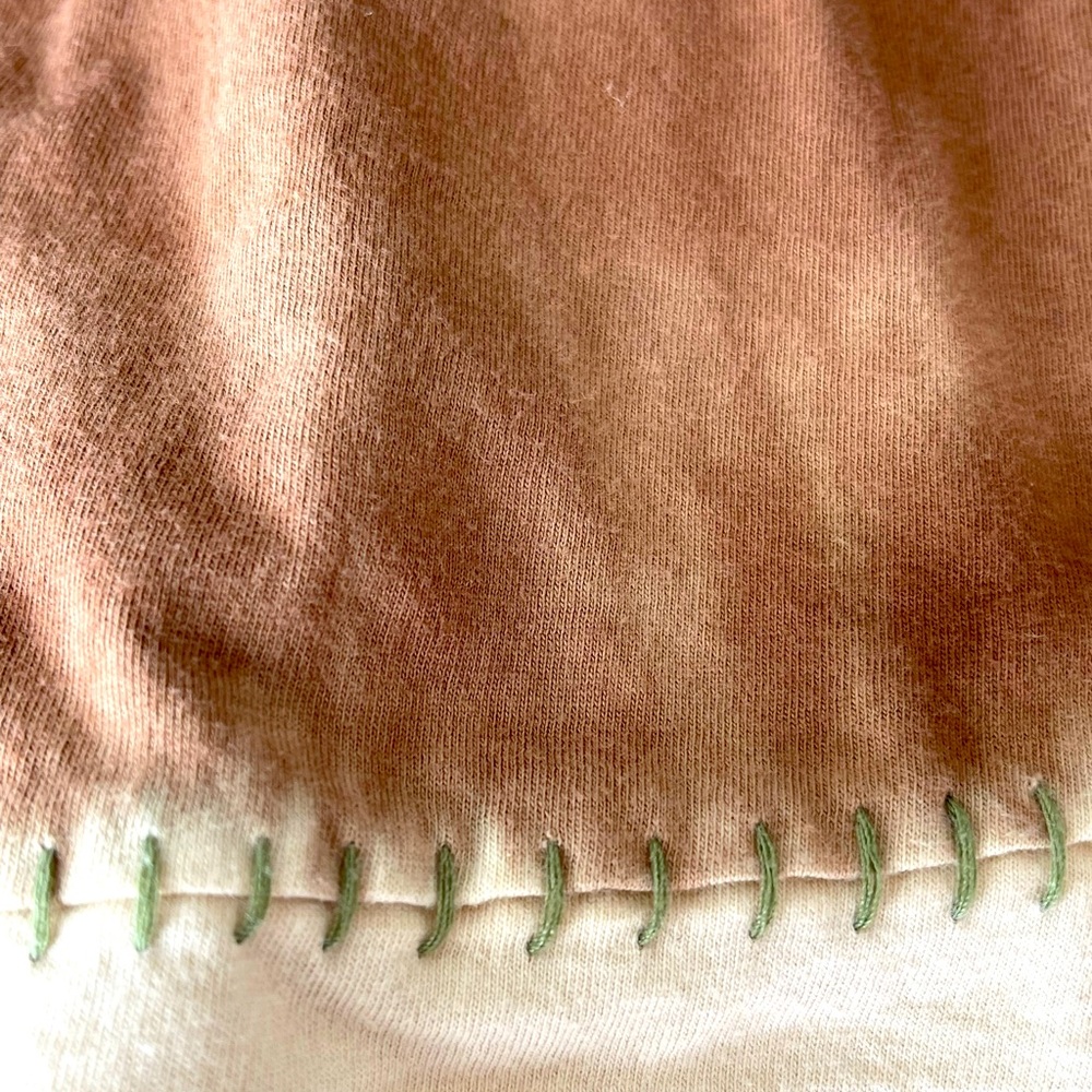 Vintage Gypsy05 Brown Ombre Peplum Top with contrast stitching - Picture 7 of 8